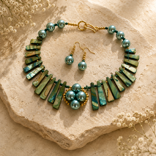 Midnight Tide Necklace and Earring Set